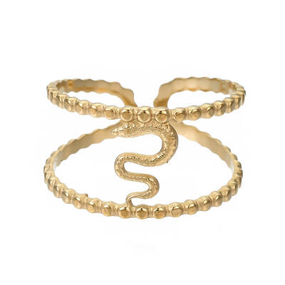 304 Stainless Steel Snake Open Cuff Ring