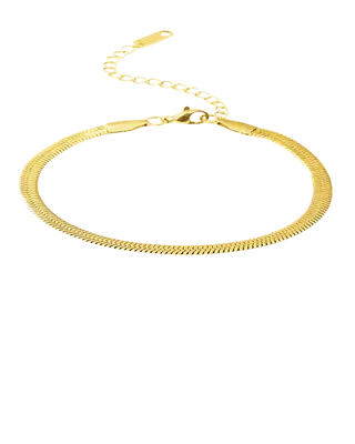 18K Gold Herringbone Snake Chain Bracelet