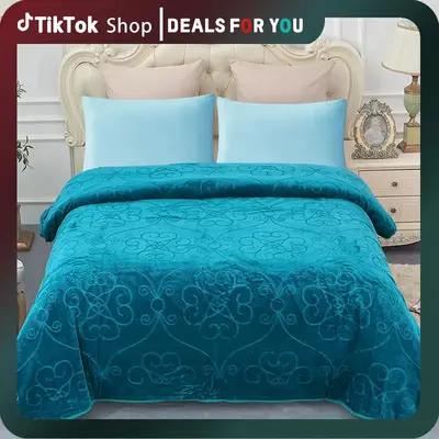 Soft Blanket Warm Lightweight Embossed Plush Fleece Blanket 75\