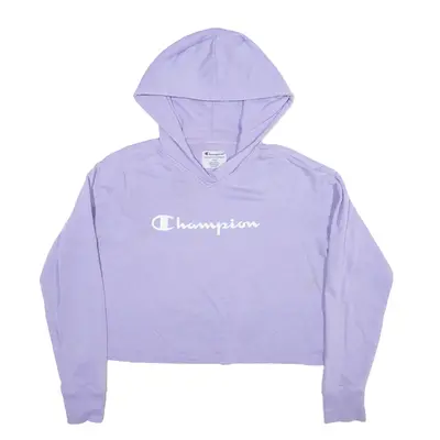 CHAMPION Cropped Hoodie Pink Pullover Womens L