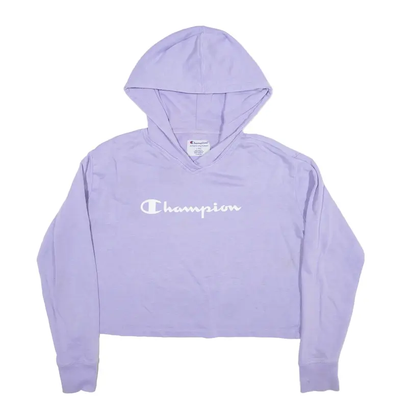 CHAMPION Cropped Hoodie Pink Pullover Womens L