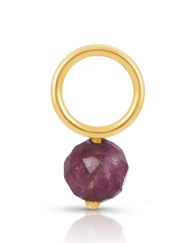 Fine July Ruby | Metal Color: Solid Gold