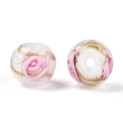 Luminous Handmade Gold Sand Lampwork Beads