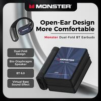Monster Bluetooth Earbuds, Comfortable Ear Hooks, Wireless Bluetooth 6.0, Dual-Fold Design, Noise Cancelling Headphones, 145H...