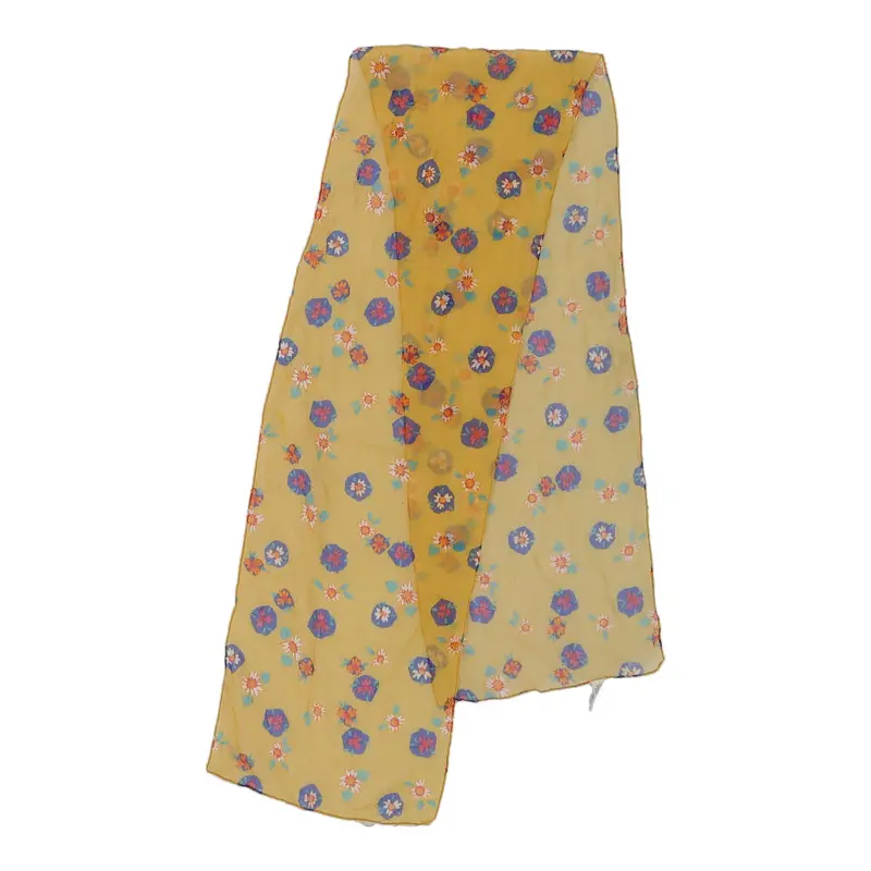 Unbranded Floral Scarf - No Size Yellow Polyester