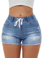 Women's Ripped Denim Shorts, Casual Fashion Shorts for Summer, Women's Bottoms for Daily Wear, Jean, Womenswear, Casual Fashi...