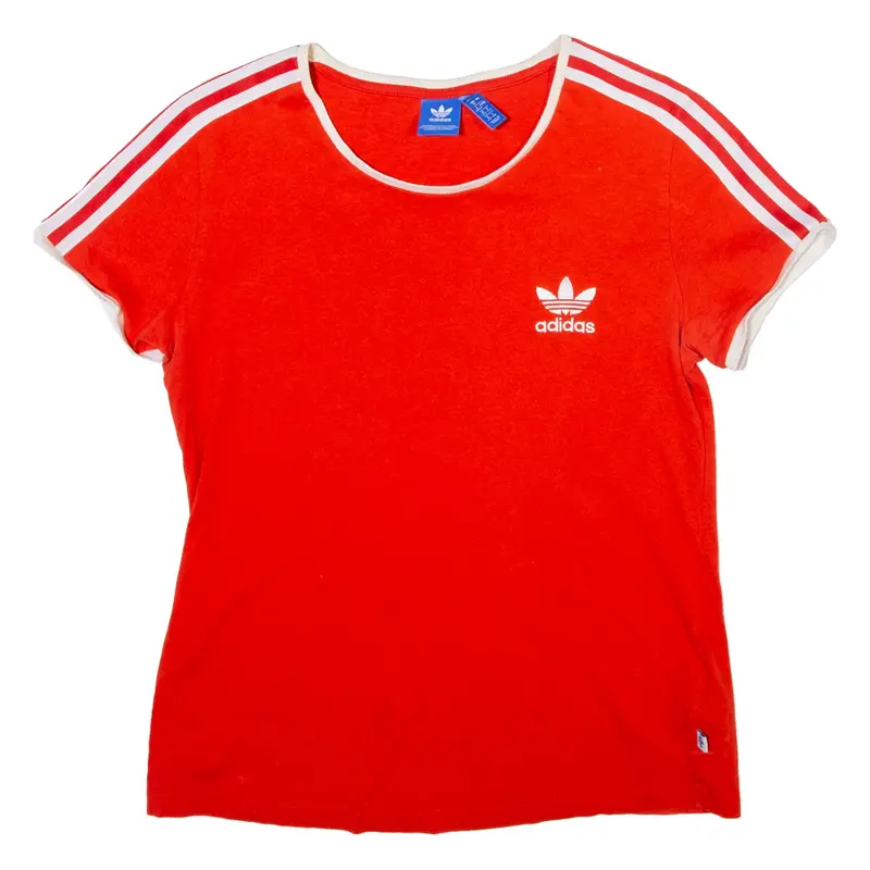ADIDAS ORIGINALS Womens T-Shirt Red UK 16