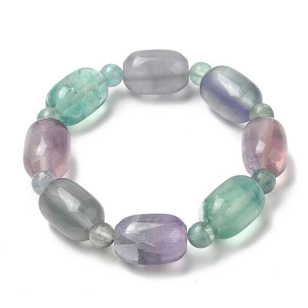 Natural Fluorite Beaded Stretch Bracelets