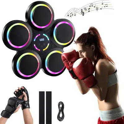 Smart Bluetooth-compatible Boxing Machine, Wall Mounted Boxing Mat, Music Boxing Target, Home, Indoor, and Gym Music, Exercis...