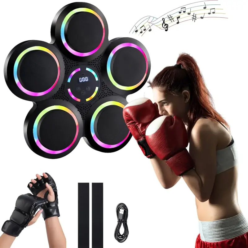 Smart Bluetooth-compatible Boxing Machine, Wall Mounted Boxing Mat, Music Boxing Target, Home, Indoor, and Gym Music, Exercis...