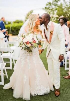 White And Rose Gold Tuxedo