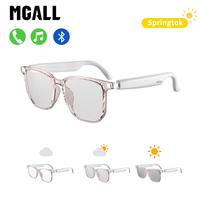 MGALL C8 PRO Bluetooth Audio Smart Glasses with Photochromic Lenses That Darken in Sunlight, Surround Sound and Microphone, S...