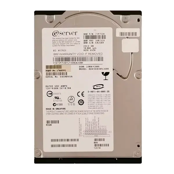 71P7538 IBM 300GB Ultra-320 SCSI 10000 3.5-inch 8MB Hard Drive