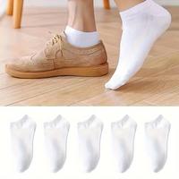 4 Pairs Set Unisex Solid Color Thin Design, Sweat Absorbing And Breathable Black, White And Gray Boat Socks