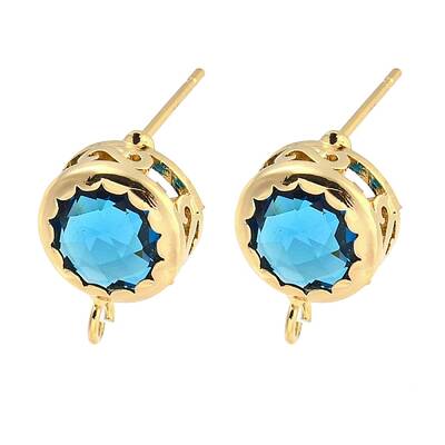 Bass Glass Stud Earring Findings