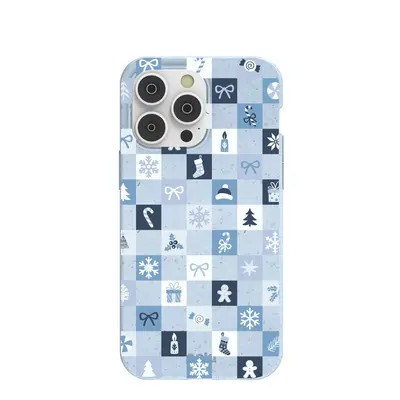 Powder Blue Winter Quilt iPhone 14 Pro Max Case