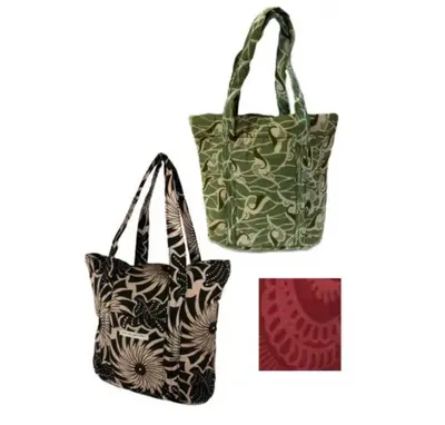 Ugandan Organic Waxcloth Market Tote - Green