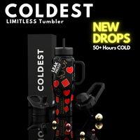 COLDEST Drops | Tumbler with Handle and Straw | 100% Leakprof Prevents Spills | Keeps Ice 50+ Hours | 40 oz Tumbler wth Handl...