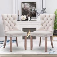 Velvet Dining Chair Set of 2 and Set of 4 with Upholstered Tufted Design and Nailhead Trim for Kitchen and Dining Room dinnin...