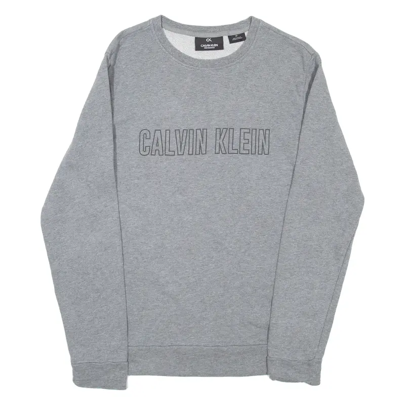 CALVIN KLEIN Performance Mens Sweatshirt Grey Crewneck S