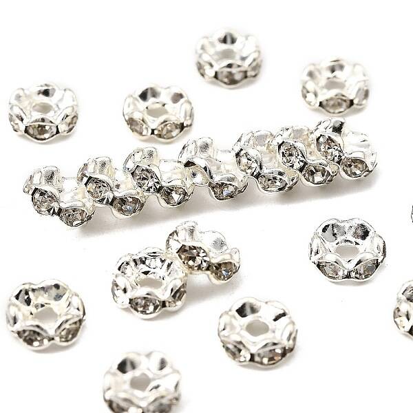 Brass Rhinestone Spacer Beads