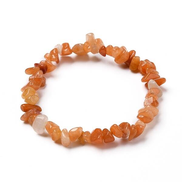 Natural Red Aventurine Chip Beads Stretch Bracelets