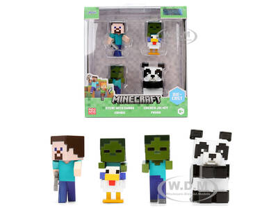 Set of 4 Diecast Figures Minecraft Video Game Wave 7 Metalfigs Series Diecast Models by Jada