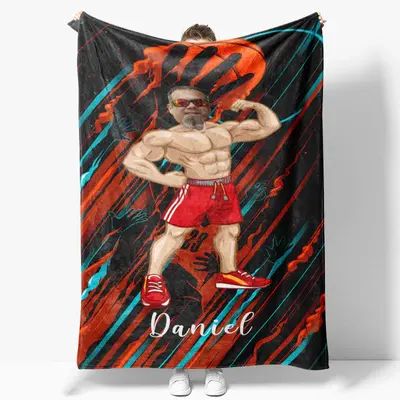 Bodybuilding Hoopster Basketball Sports Custom Blanket - Lofaris