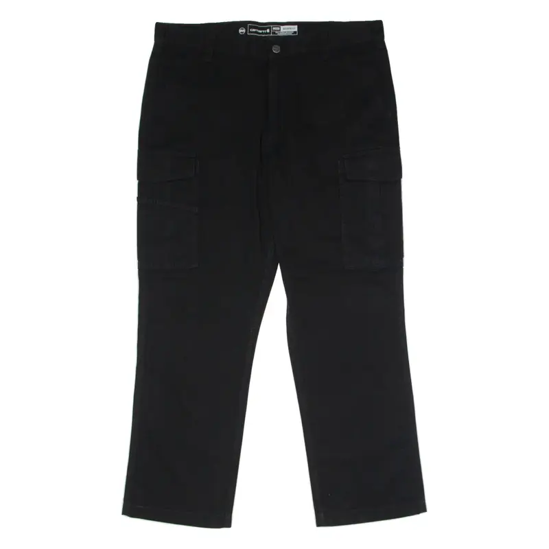 CARHARTT Cargo Workwear Mens Canvas Trousers Black Relaxed Straight W38 L30