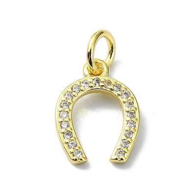Brass Micro Pave Claer Cubic Zirconia Charms