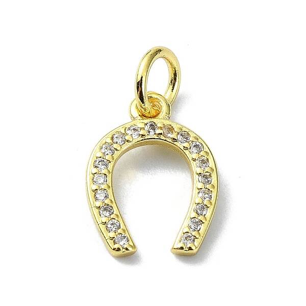 Brass Micro Pave Claer Cubic Zirconia Charms