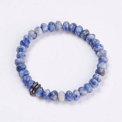 Natural Blue Spot Jasper Stretch Bracelets