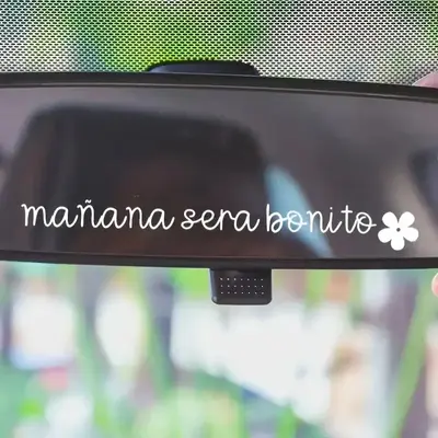 Manana Sera Bonito Letter Car Rearview Mirror Sticker, Vinyl Car Sticker, Self Adhesive Car Mirror Decal, Car Exterior Decor...
