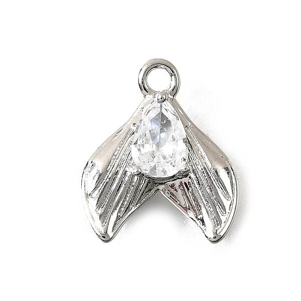 Brass Pave Clear Cubic Zirconia Charms