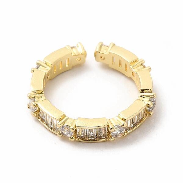 Cubic Zirconia Rectangle Open Cuff Ring