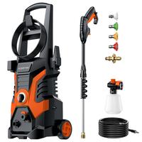 Vaxbree BCOH-90 Portable Electric High Pressure Washer with 2500 PSI & 1.76 GPM for Car Wheel Driveway Patio Pool Cleaning