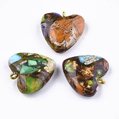 Assembled Bronzite and Imperial Jasper Pendants