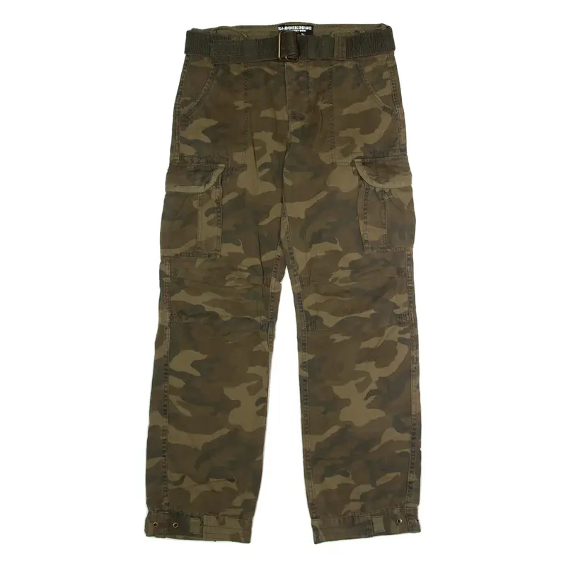 CLOCKHOUSE Camouflage Cargo Mens Trousers Green Regular Straight W34 L34