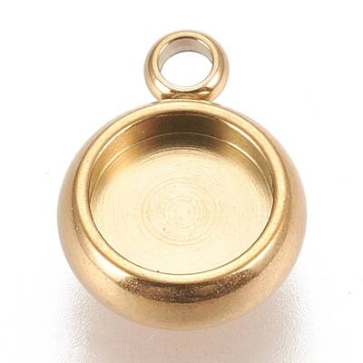 Ion Plating(IP) 304 Stainless Steel Pendant Cabochon Settings