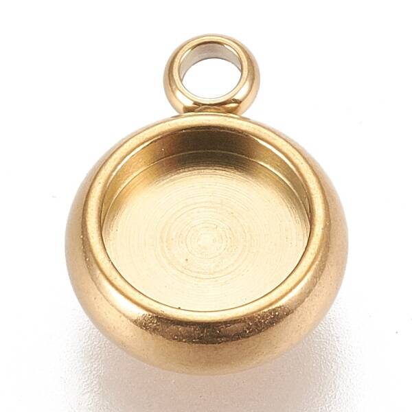 Ion Plating(IP) 304 Stainless Steel Pendant Cabochon Settings