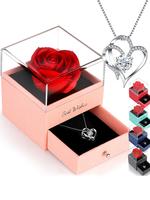 gifts for Women, Preserved Rose with Heart Necklace, gifts for Mom Wife Women Sister Grandma Girlfriend Her, Mothers Day  gif...