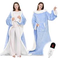 DailyLife Wearable Heated Blanket, 52”×72” Full body electric heated robe, Electric Blanket with Foot Pocket & Sleeves -...