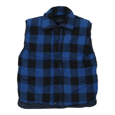 Unbranded Checked Fleece Gilet - XL Blue Cotton