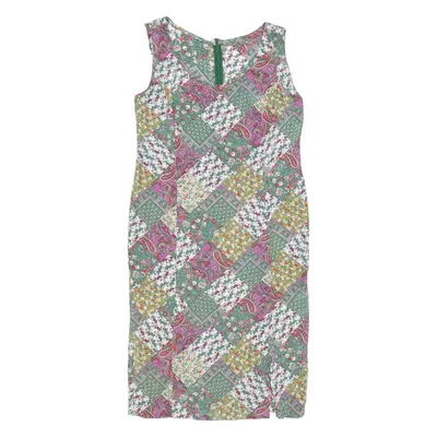 Womens Shift Dress Green Paisley Sleeveless Long L