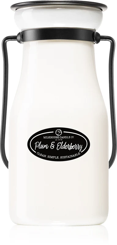 Milkhouse Candle Co. Creamery Plums & Elderberry scented candle Milkbottle 227 g