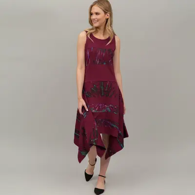 Tie-Dye Colorblock Dress - 1X