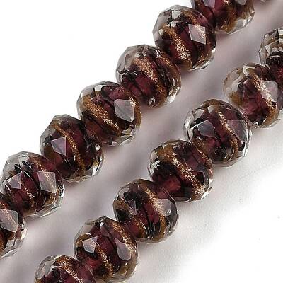 Handmade Gold Sand Lampwork Beads Strands