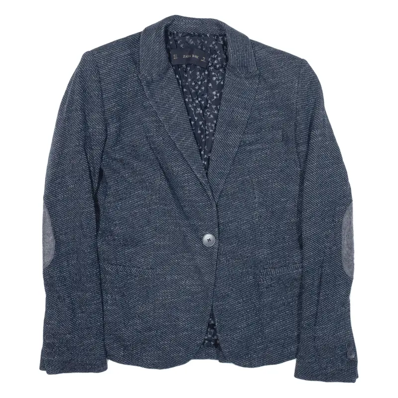 ZARA BASIC Blazer Knit Jacket Blue Womens S