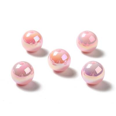 UV Plating Rainbow Iridescent Acrylic Beads