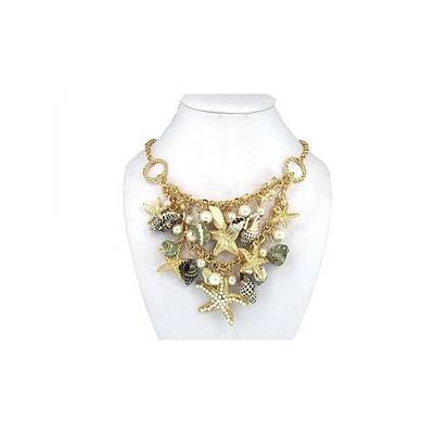 Trendy Starfish and Conch Bib Necklaces